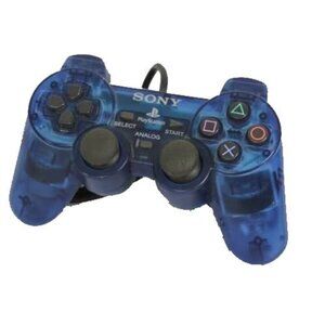 Sony PlayStation 2 PS2 Ocean Blue Clear Controller DualShock OEM SCPH-10010